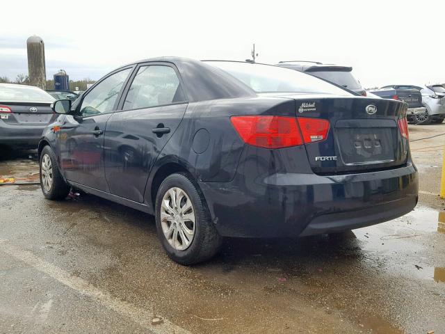 KNAFU4A23A5808799 - 2010 KIA FORTE EX BLACK photo 3