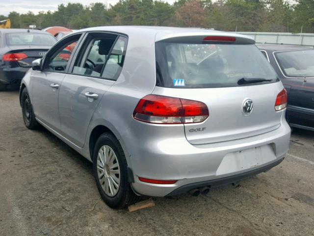 WVWDB7AJ4CW304221 - 2012 VOLKSWAGEN GOLF SILVER photo 3