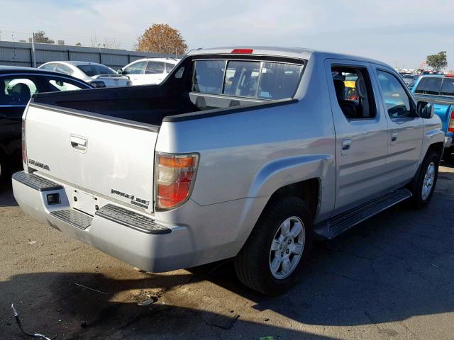 2HJYK16536H572220 - 2006 HONDA RIDGELINE SILVER photo 4