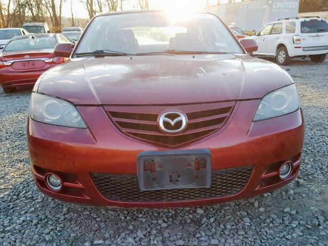 JM1BK324661535339 - 2006 MAZDA 3 S BURGUNDY photo 9