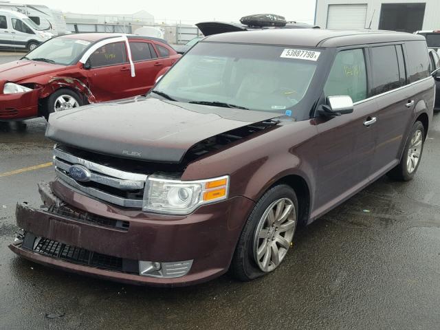 2FMHK6DC3ABA81835 - 2010 FORD FLEX LIMIT MAROON photo 2