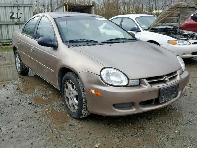 1B3ES46C72D565920 - 2002 DODGE NEON SE BROWN photo 1