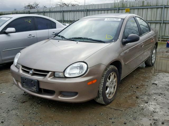 1B3ES46C72D565920 - 2002 DODGE NEON SE BROWN photo 2