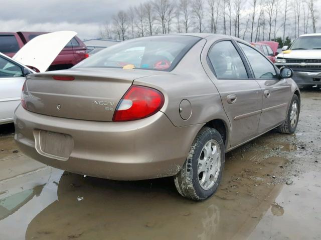 1B3ES46C72D565920 - 2002 DODGE NEON SE BROWN photo 4