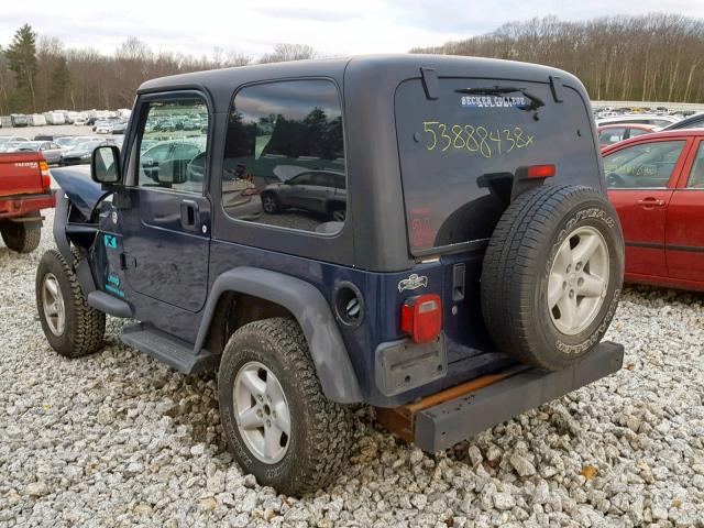 1J4FA39S36P775996 - 2006 JEEP WRANGLER X BLUE photo 3