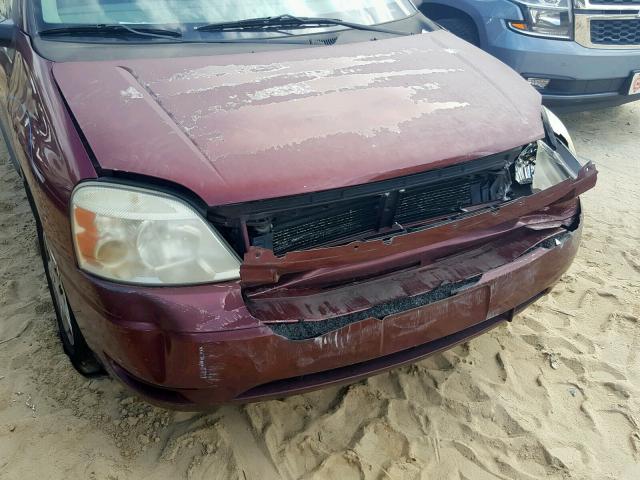 2FMZA51617BA01263 - 2007 FORD FREESTAR S RED photo 9