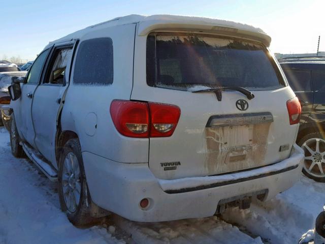 5TDBY67A78S008706 - 2008 TOYOTA SEQUOIA PL WHITE photo 3