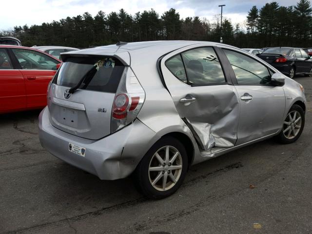 JTDKDTB31C1015661 - 2012 TOYOTA PRIUS C SILVER photo 4