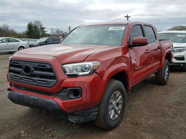 3TMAZ5CN1JM059541 - 2018 TOYOTA TACOMA DOU RED photo 2