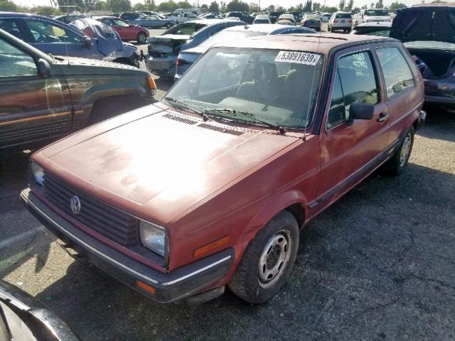 1VWBA0178GV019665 - 1986 VOLKSWAGEN GOLF CUSTO BURGUNDY photo 2