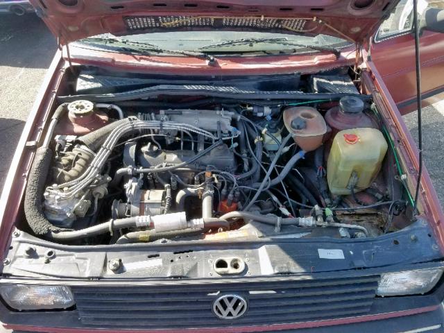 1VWBA0178GV019665 - 1986 VOLKSWAGEN GOLF CUSTO BURGUNDY photo 7