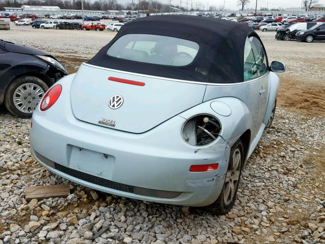 3VWRF31Y06M333748 - 2006 VOLKSWAGEN NEW BEETLE BLUE photo 4