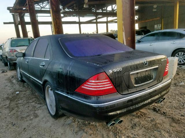 WDBNG75J92A225427 - 2002 MERCEDES-BENZ S 500 BLACK photo 3