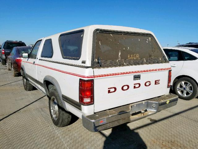 1B7GL26X1PS280189 - 1993 DODGE DAKOTA WHITE photo 3