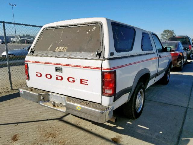 1B7GL26X1PS280189 - 1993 DODGE DAKOTA WHITE photo 4