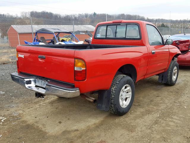 4TAPM62N7TZ099877 - 1996 TOYOTA TACOMA RED photo 4