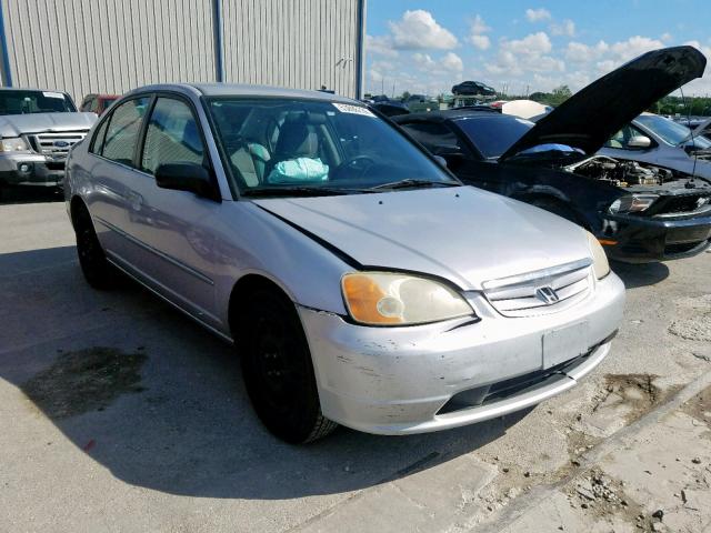 1HGES16572L080859 - 2002 HONDA CIVIC LX SILVER photo 1