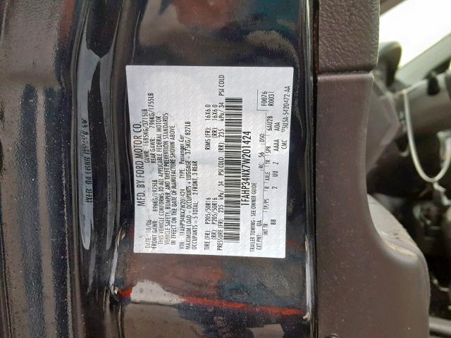 1FAHP34NX7W201424 - 2007 FORD FOCUS ZX4 BLACK photo 10