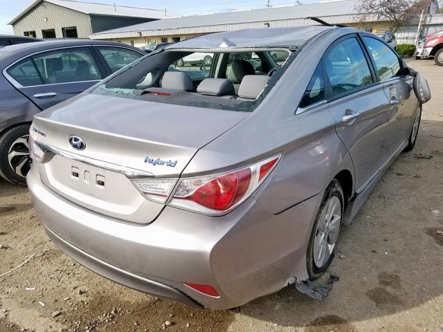 KMHEC4A43DA087913 - 2013 HYUNDAI SONATA HYB SILVER photo 4