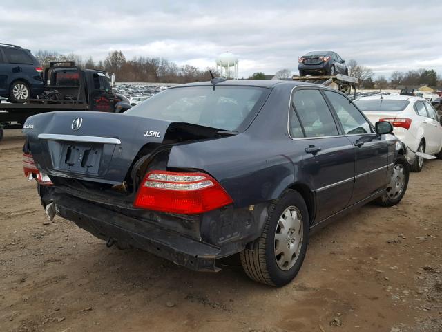 JH4KA966X4C000354 - 2004 ACURA 3.5RL CHARCOAL photo 4