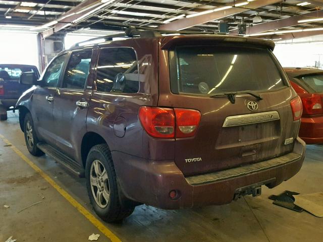 5TDBY68A88S014562 - 2008 TOYOTA SEQUOIA LI RED photo 3