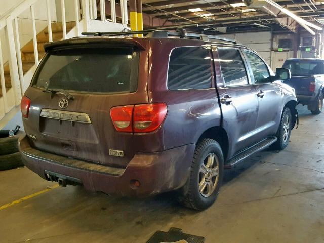 5TDBY68A88S014562 - 2008 TOYOTA SEQUOIA LI RED photo 4