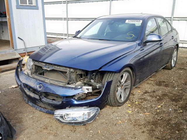 WBA8E5C58GK388664 - 2016 BMW 328 D BLUE photo 2