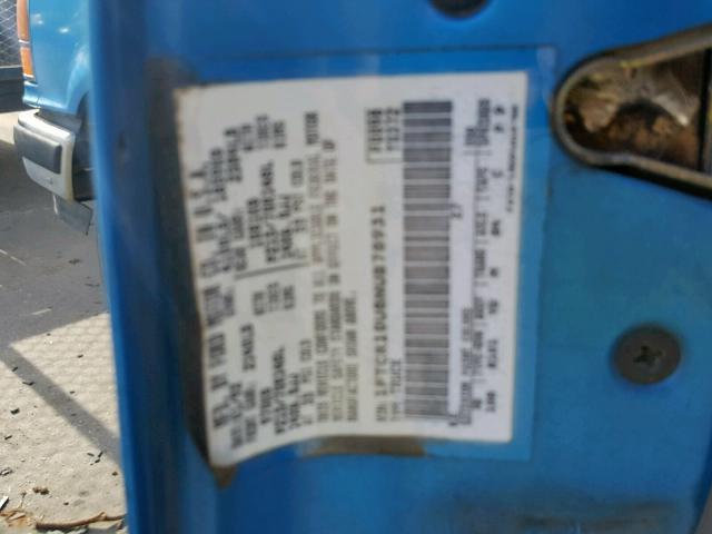 1FTCR10U8NUB78931 - 1992 FORD RANGER BLUE photo 10