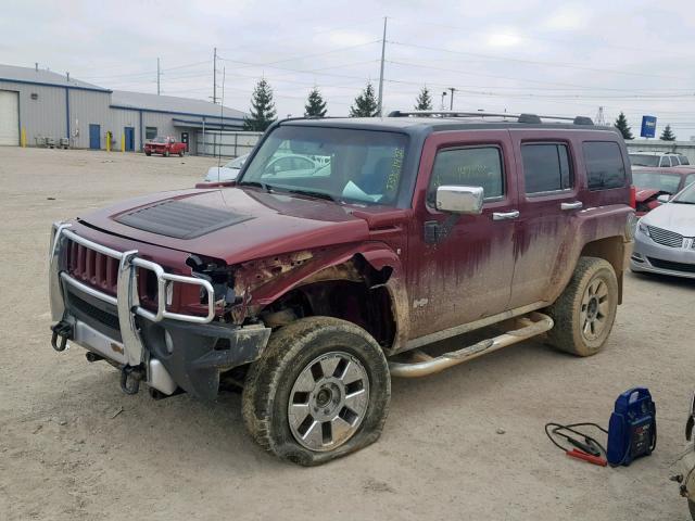 5GTEN13E488162658 - 2008 HUMMER H3 RED photo 2