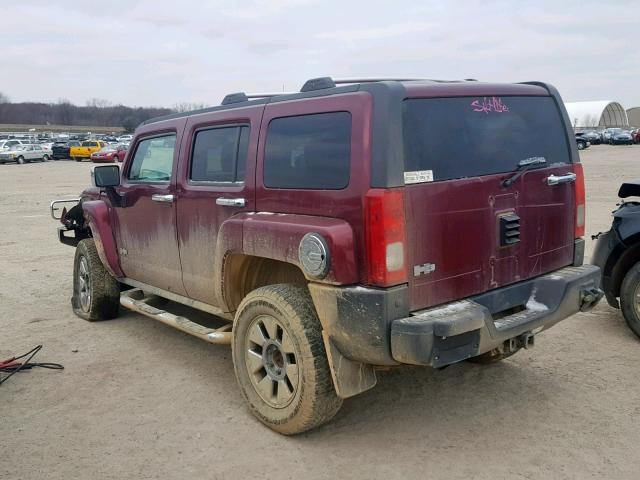 5GTEN13E488162658 - 2008 HUMMER H3 RED photo 3