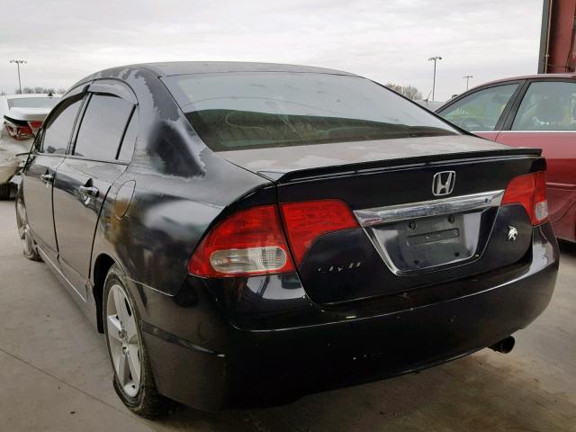 2HGFA15629H503372 - 2009 HONDA CIVIC BLACK photo 3