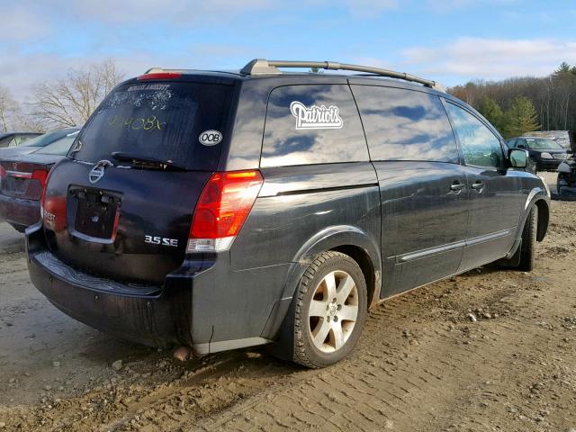 5N1BV28U65N109985 - 2005 NISSAN QUEST S BLACK photo 4