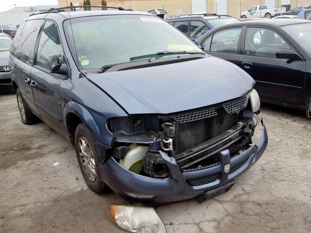 1B4GP45R32B527219 - 2002 DODGE CARAVAN SP BLUE photo 1