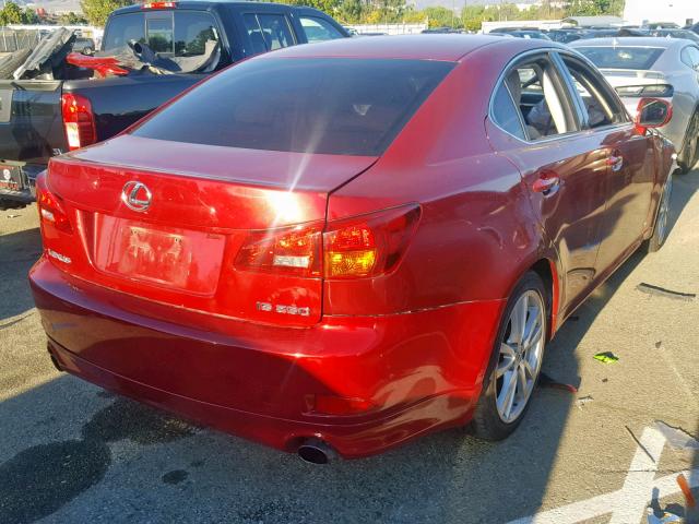 JTHBK262365010510 - 2006 LEXUS IS 250 RED photo 4