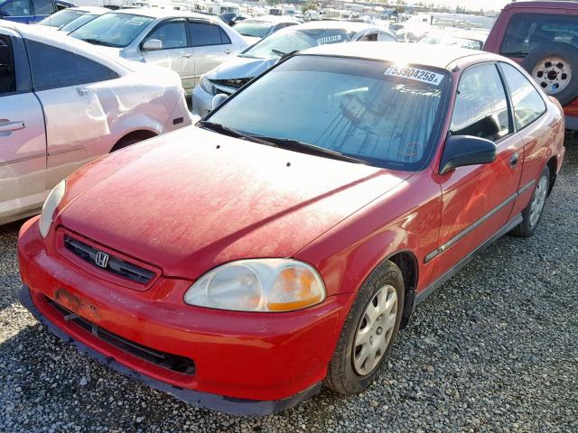 1HGEJ6221WL066697 - 1998 HONDA CIVIC DX RED photo 2