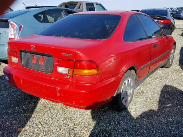 1HGEJ6221WL066697 - 1998 HONDA CIVIC DX RED photo 4