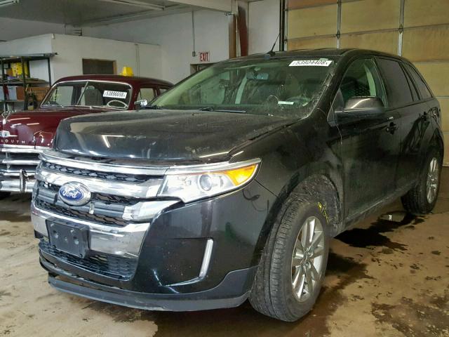 2FMDK4JC4DBE17648 - 2013 FORD EDGE SEL BLACK photo 2