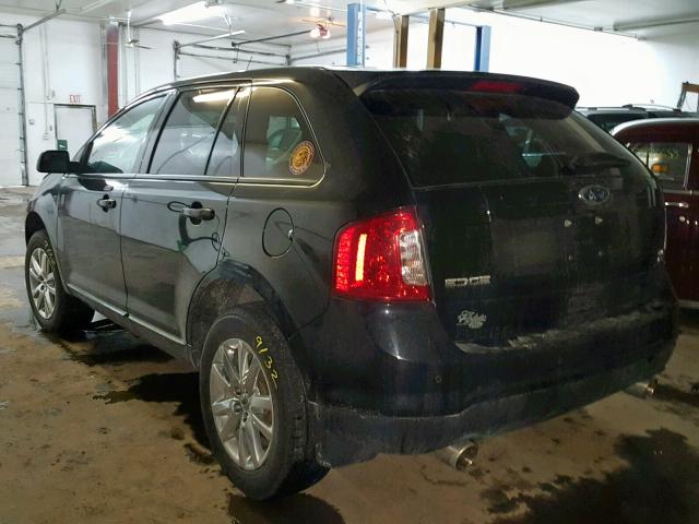 2FMDK4JC4DBE17648 - 2013 FORD EDGE SEL BLACK photo 3