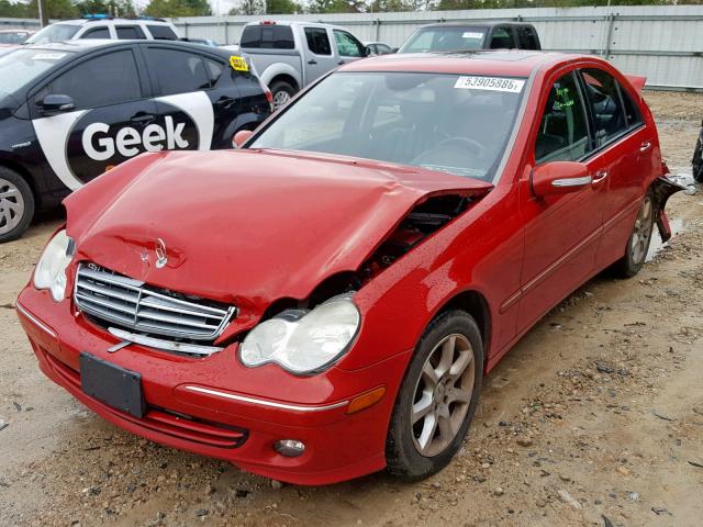 WDBRF92H27F909716 - 2007 MERCEDES-BENZ C 280 4MAT RED photo 2