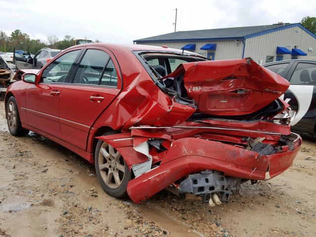 WDBRF92H27F909716 - 2007 MERCEDES-BENZ C 280 4MAT RED photo 3