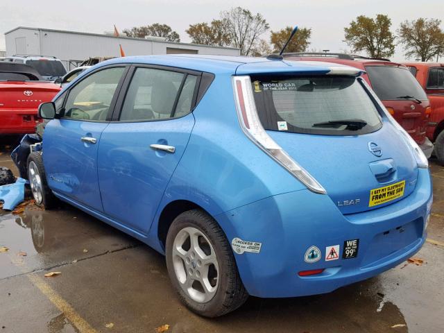 JN1AZ0CP0BT006999 - 2011 NISSAN LEAF SV BLUE photo 3