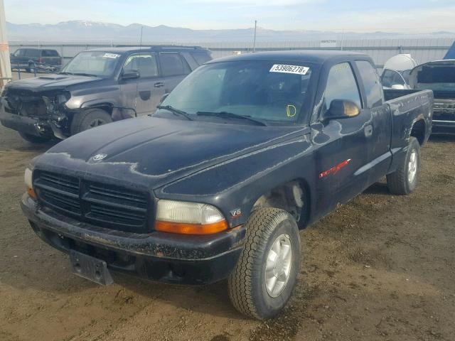 1B7GG23X0VS303192 - 1997 DODGE DAKOTA BLACK photo 2