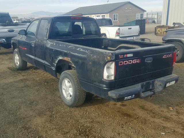 1B7GG23X0VS303192 - 1997 DODGE DAKOTA BLACK photo 3