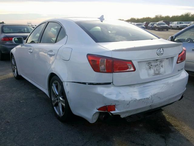 JTHBF5C24C5164004 - 2012 LEXUS IS 250 WHITE photo 3