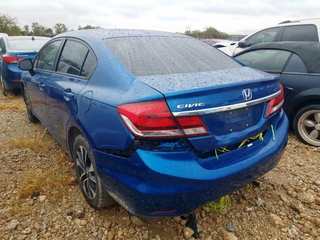 19XFB2F85DE023297 - 2013 HONDA CIVIC EX BLUE photo 3