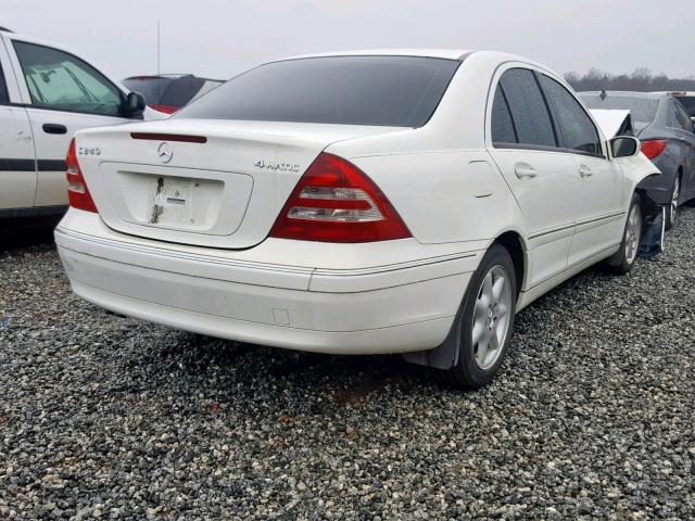 WDBRF81J63F368114 - 2003 MERCEDES-BENZ C 240 4MAT WHITE photo 4