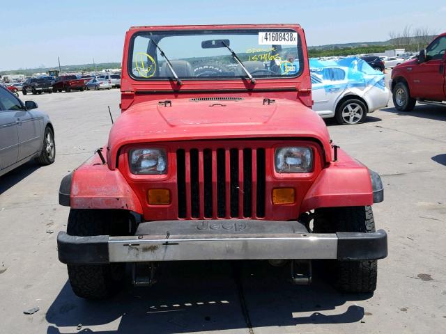 2J4FY19E0KJ104397 - 1989 JEEP WRANGLER / RED photo 9