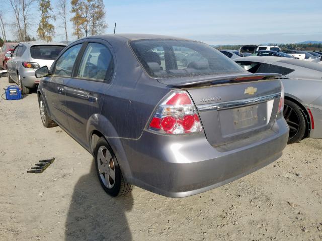 KL1TD56E29B625462 - 2009 CHEVROLET AVEO LS SILVER photo 3