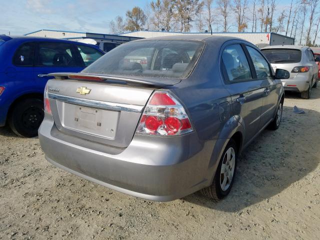 KL1TD56E29B625462 - 2009 CHEVROLET AVEO LS SILVER photo 4