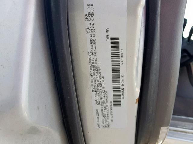 4S4BT63C966105100 - 2006 SUBARU BAJA TURBO SILVER photo 10